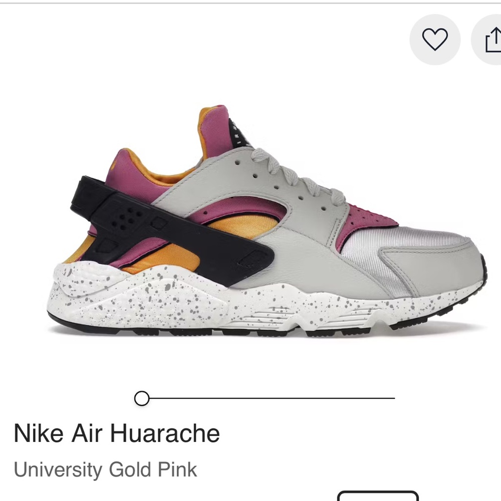 Nike Air Huarache MEN SIZE 10 in Silver, Pink, and Gold